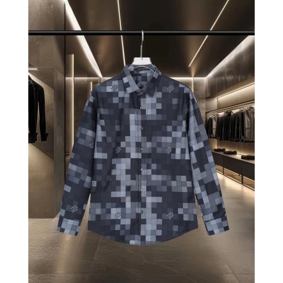 Louis Vuitton all-over Damier mosaic long-sleeved shirt